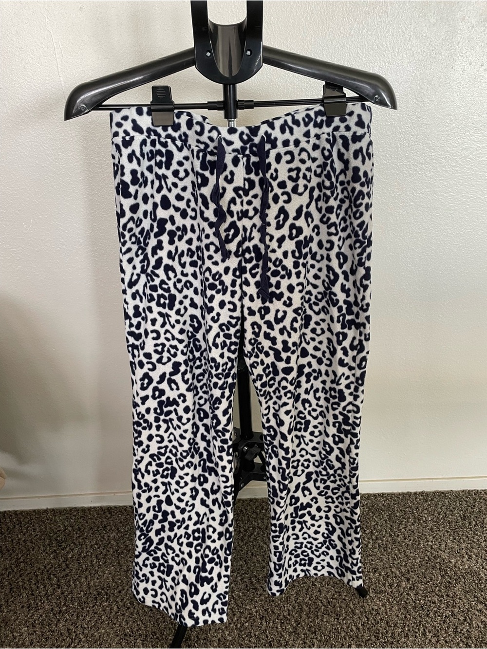 Navy and White Leopard Pajama Pants